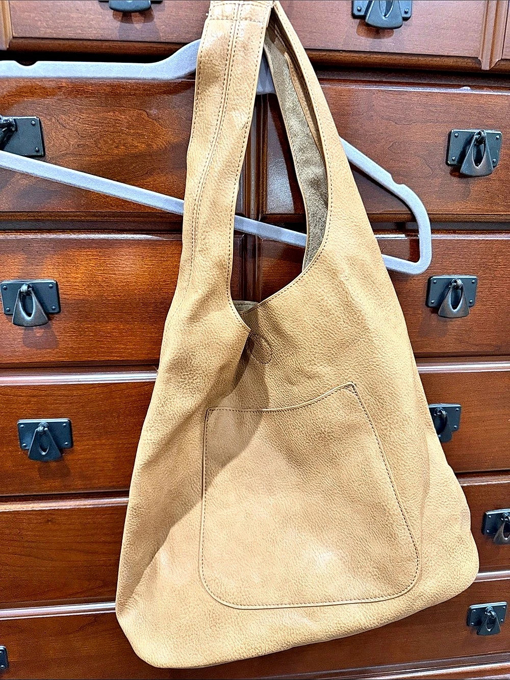 Leather Hobo Bag in Brown